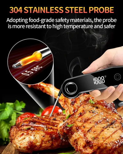 Vista 7 de Termómetro Digital de Carne Mejorado 2026 para Cocinar, Termómetro de Alimentos de Lectura Instantánea de 0.5s, Termómetro de Cocina con Precisión