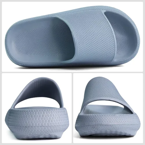 Vista 2 de FJPTREN Zapatos de nube para niños y niñas, sandalias acolchadas antideslizantes, zapatos de ducha ligeros, plataforma para niños, suela gruesa
