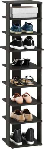 Vista 19 de Furinno Zapatero vertical compacto, organizador de zapatos estrecho de 8 niveles, almacenamiento de zapatos independiente, estante de zapatos