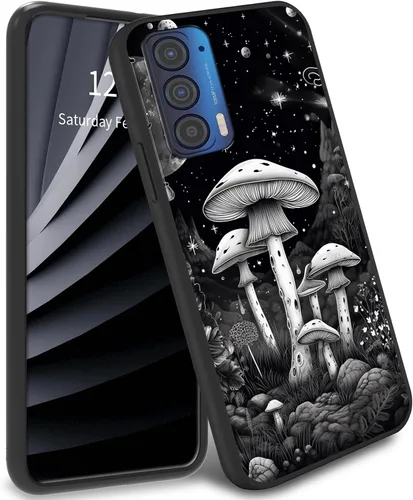 Vista 31 de Funda delgada para Moto Edge 2021 TPU con diseño de hojas de arte, cubierta de protección de cuerpo completo de goma de gel suave para Motorola Edge