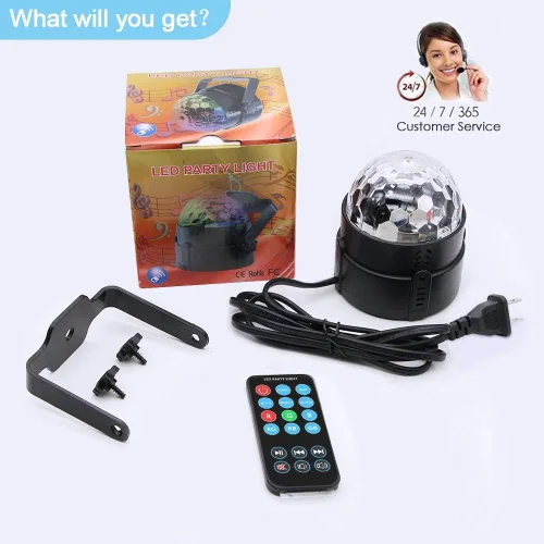 Vista 7 de bola luminosa de 3 vatios con 7 colores y efectos estroboscópicos para fiestas, regalo para niños.