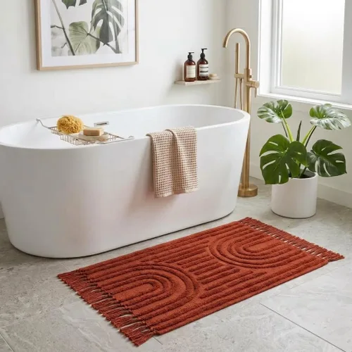 Vista 4 de LEEVNA - Alfombra de baño lavable estilo bohemio de 2 x 3 pulgadas, tejida