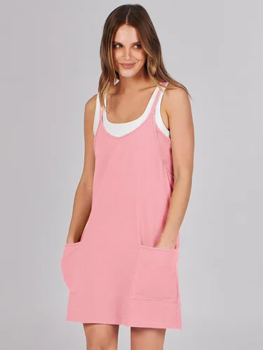 Vista 8 de Caracilia - Vestido corto de verano para mujer, estilo informal, sin mangas, faja moldeadora integrada, vestido de verano moderno, corto, atuendos