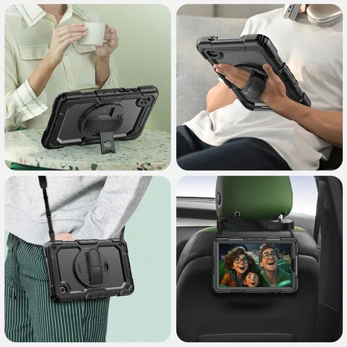 Vista 6 de SEYMAC Funda protectora resistente a prueba de golpes para Samsung Galaxy Tab A9 de 8.7 pulgadas 2023 (SM-X110/X115/X117), resistente a prueba