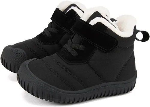 Vista 12 de BMCiTYBM Botas de nieve para bebés y niños pequeños, zapatos de invierno para niños y niñas, zapatos de bebé de piel sintética para clima frío