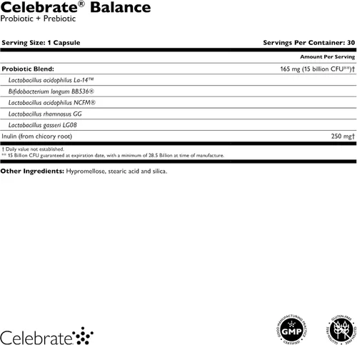 Vista 5 de Celebrate Vitamins Balance Probiotic + Prebiotic - Suplemento diario post cirugía bariátrica para mujeres y hombres, 28.5 mil millones de UFC, apoya