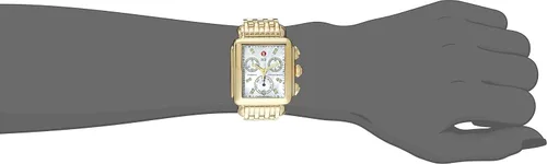 Vista 2 de MICHELE MWW06P000016 Deco Reloj analógico de cuarzo suizo dorado para mujer, Oro, Movimiento de cuarzo
