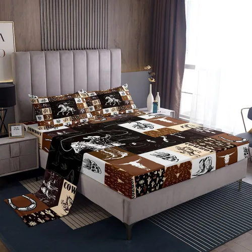 Vista 41 de Erosebridal Highland Cow - Juego de sábanas de tamaño individual con diseño de rosas para niños, niñas, adolescentes, adultos, animales salvajes