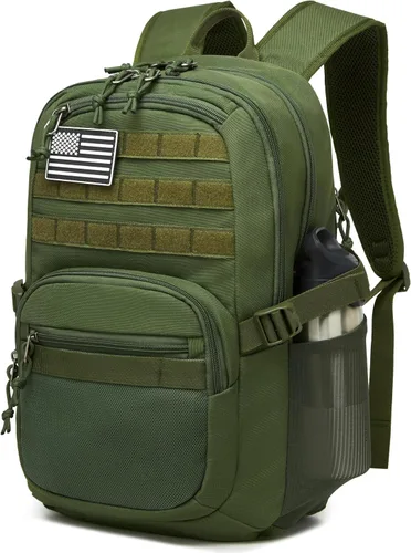 Vista 9 de Wotony Mochila táctica militar para hombres, bolsa de asalto de 3 días con sistema Molle para aventuras al aire libre (negro, 25L)