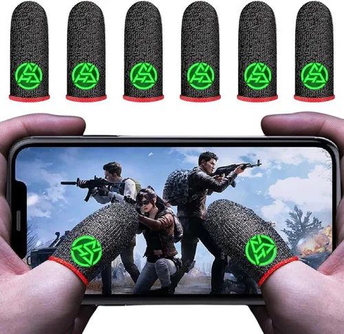 Vista 9 de Guantes de juego para manos sudorosas, ultrafinos y transpirables para pantalla táctil, guantes de juego con mangas para dedos para el pulgar