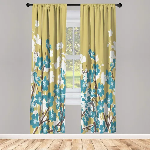 Vista 13 de Lunarable Cortinas con estampado de madera, madera natural rústica con rayas, patrón abstracto ovalado, tema de carpintería, tratamientos