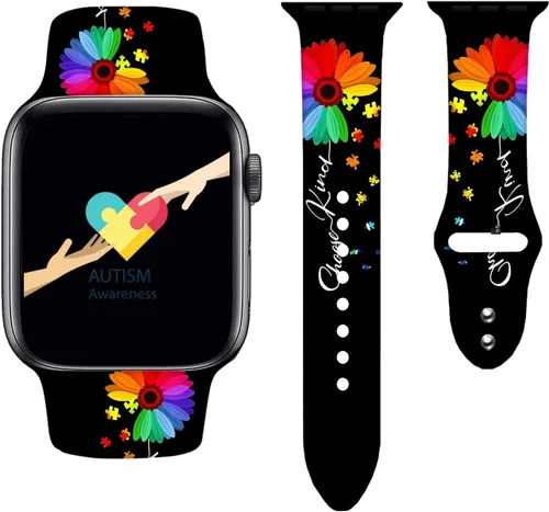 Vista 24 de Sport Silicone Band for Apple Watch Bands 38mm-49mm Women Men autismo