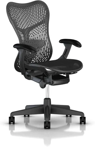 Vista 5 de Herman Miller Silla Mirra 2 - Limitador de inclinación y ángulo del asiento, respaldo de mariposa