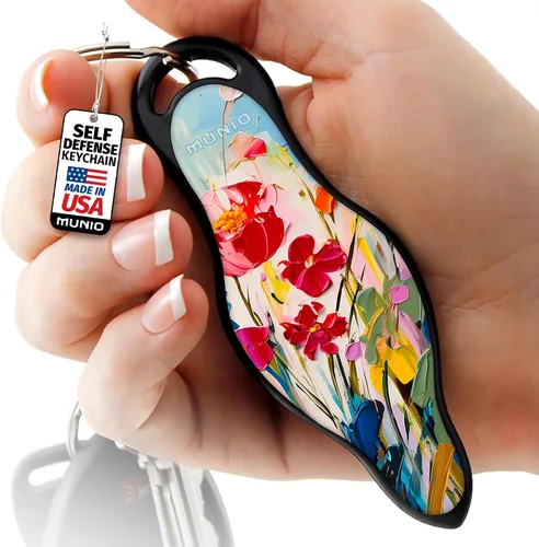 Vista 15 de MUNIO Llavero de autodefensa, elegante y portátil, herramienta de seguridad para mujeres y hombres, no letal, aprobado por la TSA, fabricado