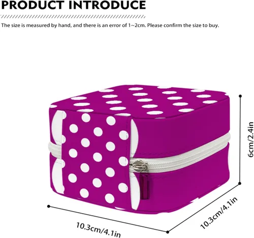 Vista 3 de ONDIAN Portable Travel Mini Jewelry Box Leather Jewelry Organizer Case Purple Dot Storage Box for Women