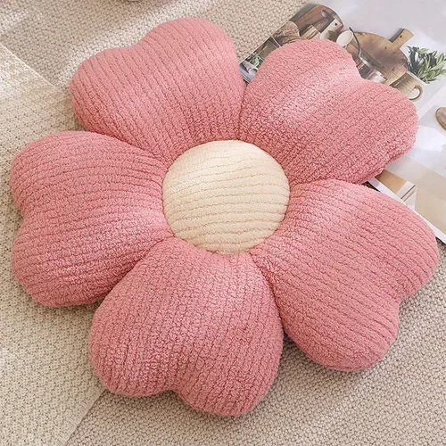 Vista 2 de Almohada en forma de flores Almohada con flores en La silla Cojines decorativos para el hogar cojines de flor de cerezo (45 * 45, rosa)