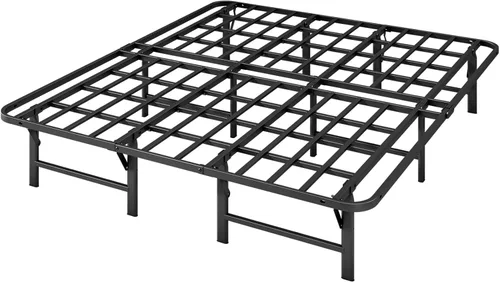 Vista 10 de Marcos de cama plegables individuales resistentes, base de colchón resistente de 14 pulgadas de alto, marco de cama de plataforma metálica