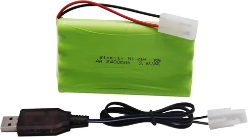 Vista 3 de Blomiky Paquete de 1 batería recargable NiMH de 9.6 V 2000 mAH de 8 celdas AA con conector Tamiya estándar enchufe para tanque de camión RC