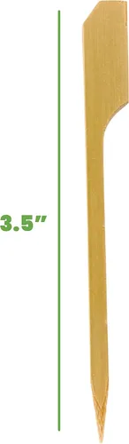 Vista 2 de GUSTO Paquete de 100 palillos de madera de 3 pulgadas, brochetas de bambú, palillos de dientes para cócteles, parrilla, aperitivos, frutas, barbacoa