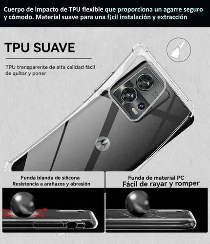 Vista 5 de USTIYA Funda para Motorola Moto Edge 30 Fusion Clear TPU Cuatro Esquinas Cubierta Protectora Transparente Suave