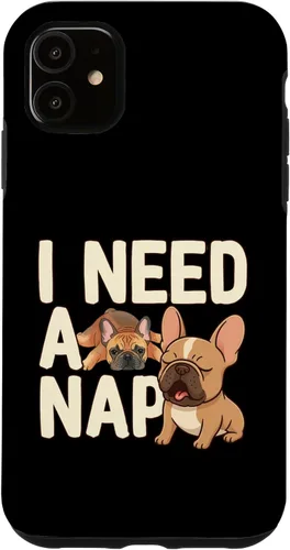 Vista 8 de I Need a Nap Funny French Bulldog Mom Life Tired Parent Case for iPhone 16