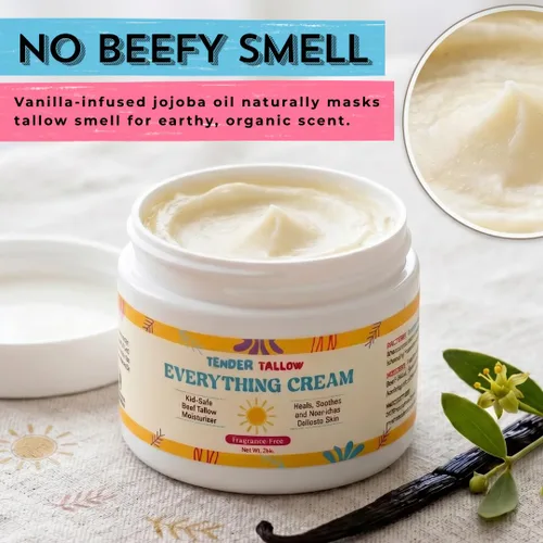 Vista 6 de Bálsamo de ternera 100% alimentado con pasto para el cuidado de la piel, crema de sarga natural para bebés, niños y recién nacidos, hidratante suave