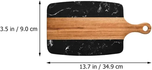 Vista 6 de Hemoton Tabla de cortar de mármol blanco Placa de corte de hueso Tabla de cortar reutilizable para acampar