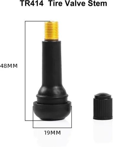 Vista 3 de Vástago de válvula de neumático TR413/TR414 - Válvulas de goma a presión, vástagos de válvula sin cámara para orificios de llanta de 0.453 pulgadas
