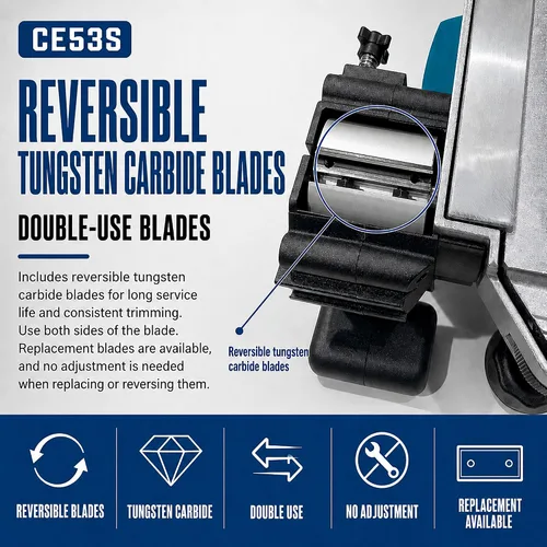 Vista 6 de Virutex CE53S Cepilladora de bordes para carpintería, cepilladora de bandas de borde empotrado, máquina profesional con base de soporte ajustable