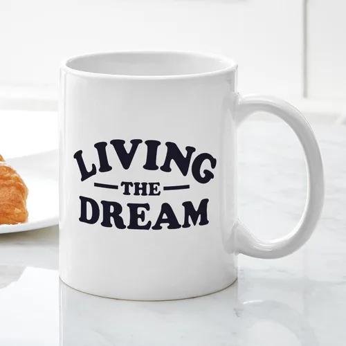 Vista 5 de CafePress Living The Dream Mugs Taza de café de cerámica de 11 oz (11.0 fl oz)
