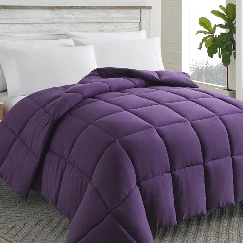 Vista 19 de Cosybay - Edredón con relleno alternativo y acolchado suave, para todas las estaciones, inserto de colcha con pestañas en las esquinas, 88x92 Verde