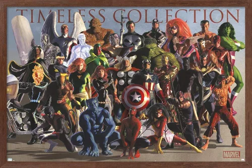Vista 9 de Marvel Comics Group - Póster de pared, 22.4 pulgadas de largo x 14.7 W, versión enmarcada de madera de granero