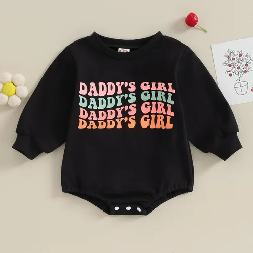 Vista 3 de Ropa de bebé para niña con cuello redondo, sudadera de manga larga, ropa de invierno