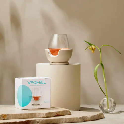 Vista 6 de VoChill Enfriador de copas de vino sin tallo Mantén el frío en tu copa Fabricado en Estados Unidos El original Recongelable Chill Cradle™
