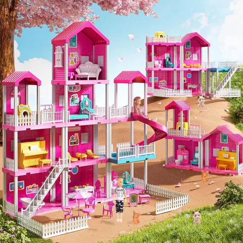 Vista 3 de Pink Girl House Playset para niños de 3 a 8 años - Juguete