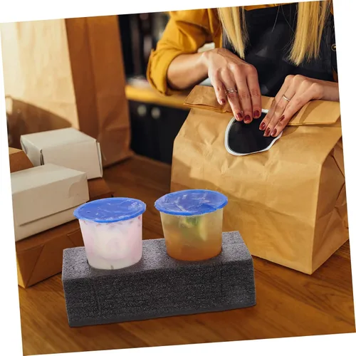Vista 9 de 4 unidades portador de bebidas dos bandejas de tres tazas para llevar fácilmente bebidas picnic y reuniones familiares embalaje de bebidas