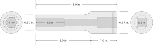 Vista 77 de TEKTON Llave de vaso poco profunda de 6 puntos de 1/2 pulgada de cuadradillo x 1-5/16 pulgadas SHD22033