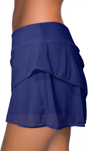 Vista 2 de Aleumdr Falda de baño con volantes en la cintura para mujer