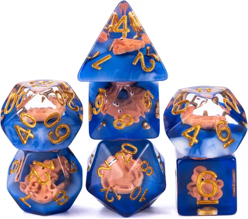 Vista 35 de UDIXI Juego de 7 dados poliédricos DND D&D, RPG D y D con bolsa de almacenamiento para juegos de rol y otros juegos de mesa (Aarakocra)