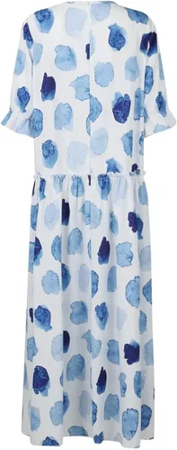Vista 5 de QFVZHY Women's Summer Dresses 2023 V-Neck Tassel Wooden Sleeve Short Printed Bohemian Long Dress Dresses, S-3XL