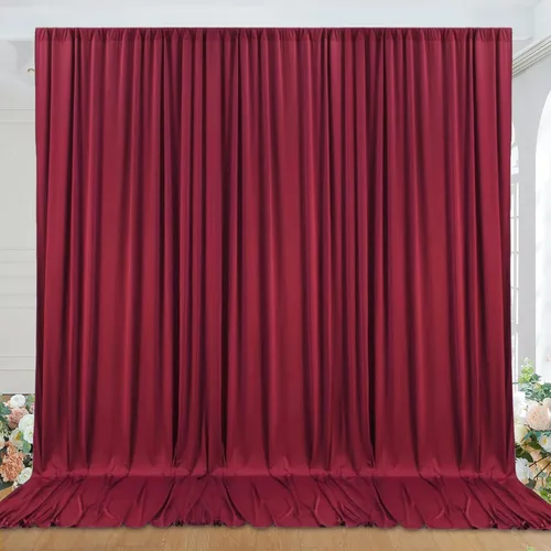 Vista 16 de Cortinas de fondo negras negras sin arrugas para fiestas, cortinas de tela gruesa para telón de fondo de fotos para cumpleaños, bodas, baby shower