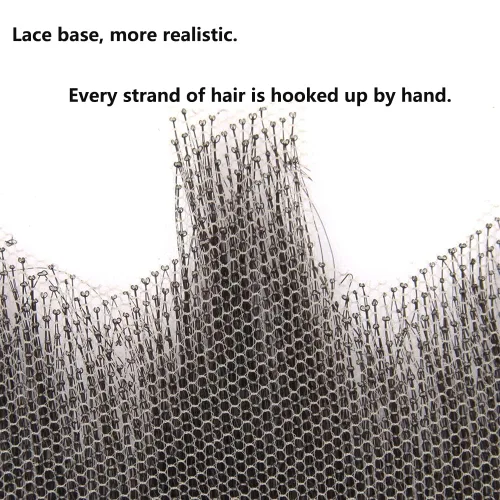 Vista 4 de Barba falsa para hombres, cabello humano falso cheurón, bigote realista, pelo facial falso atado a mano, barba de encaje para fiesta de disfraces