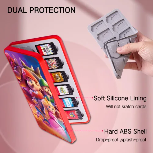 Vista 47 de PERFECTSIGHT Switch Game Case Compatible with Nintendo Switch Game Holder for Switch OLED/ Lite Game Card Case Cartridge with 24 Slots Game Card