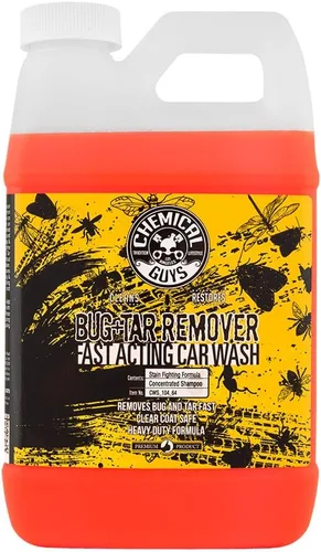 Vista 2 de Chemical Guys CWS_104 - Kit de jabón y recambio concentrado para eliminar bichos y alquitrán para lavar el auto, 2 botellas - (1) 16 onzas y (1)