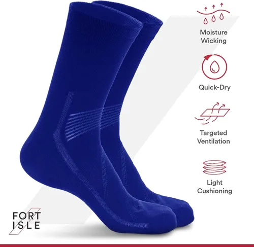 Vista 5 de Fort Isle 4 pares de calcetines de ciclismo para hombres y mujeres Calcetines transpirables de 8 colores para bicicleta de montaña para hombre