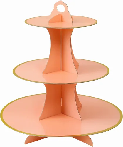 Vista 31 de Soleebee Soporte redondo de 3 niveles para cupcakes, torre de cartón para cupcakes, torre de soporte para pasteles de postre para decoración