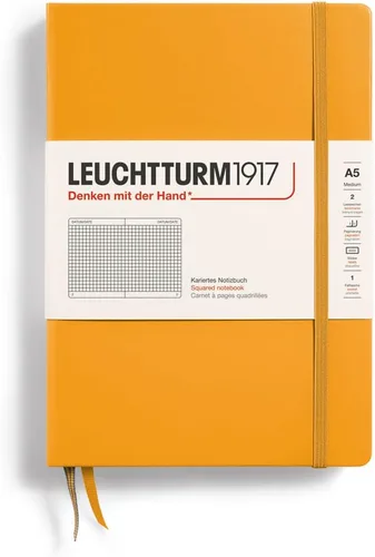 Vista 27 de LEUCHTTURM1917 - Cuaderno de tapa dura mediano A5 con 251 páginas numeradas para escritura y diario (negro, liso)