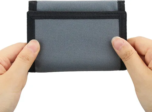 Vista 6 de NEICY Billetera de lona con bloqueo RFID para hombres y mujeres Carteras de camuflaje triple para deportes al aire libre con adhesivo mágico