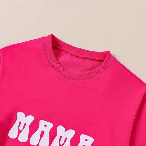 Vista 4 de Omkzanbi Mommy and Me - Conjunto de ropa a juego con sudadera para mamá y mamá, pantalones acampanados, regalo para el día de la madre de San