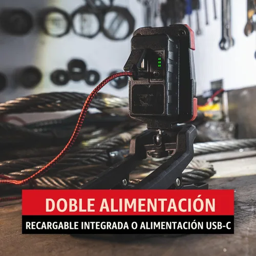 Vista 8 de Coast CL20R 1750 lúmenes recargable de doble potencia giratoria LED abrazadera magnética luz con haz de inundación gran angular, negro/rojo